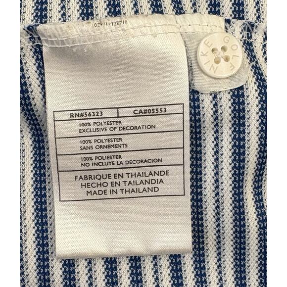 Nike Golf Dri Fit UV Short Sleeve Blue/White Striped Polo Size XL - Picture 5 of 5